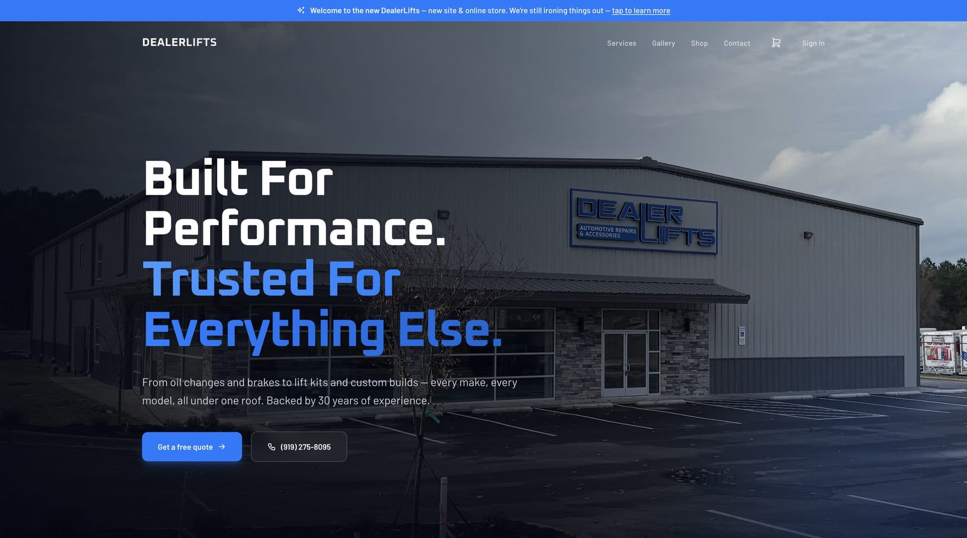 Dealer Lifts — Website & eCommerce for Automotive service