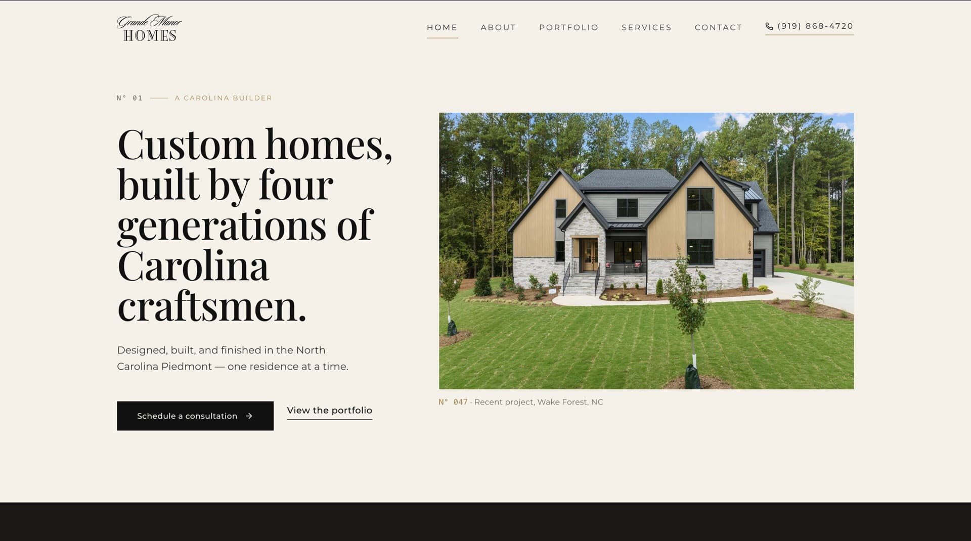 Grande Manor — Website for Custom home building